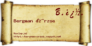 Bergman Örzse névjegykártya